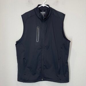 Levelwear The Dean Vest Men's Size XL Black Full Zip Pockets NWT Casual Active